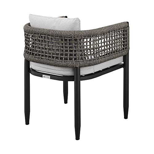 Armen Living Felicia Modern Outdoor Patio Dining Chair, Standard, Black