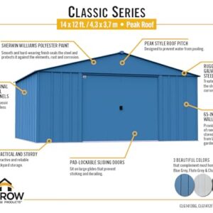 Arrow Classic Metal Shed, 14 x 12, Flute Grey