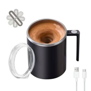 Electric Mixing Mug,Electric Stirring Coffee Mug,Coffee thermos, Coffee Mugs,Suitable for Coffee, Milk, Cocoa and Other Beverages (Daik Black)