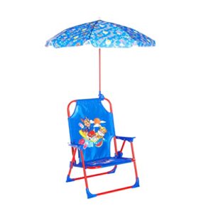 idea nuova paw patrol kids outdoor folding beach chair with umbrella, ages 3+