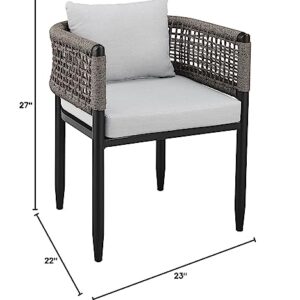 Armen Living Felicia Modern Outdoor Patio Dining Chair, Standard, Black