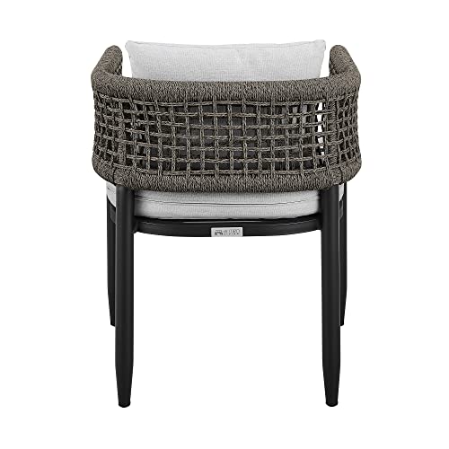 Armen Living Felicia Modern Outdoor Patio Dining Chair, Standard, Black