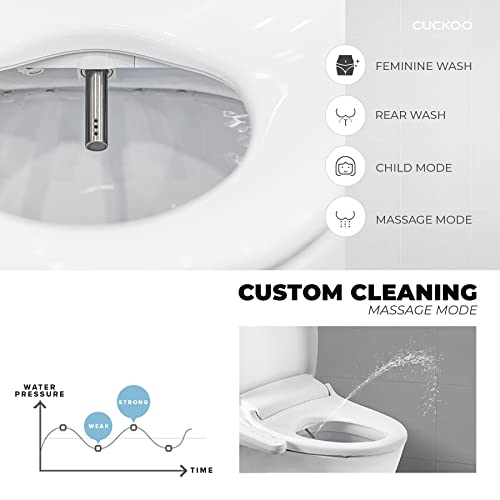 CUCKOO CBT-N1030EW Tankless Electronic Elongated Seats Electric Bidet, White