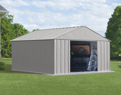 Arrow Classic Metal Shed, 12 x 12, Flute Grey