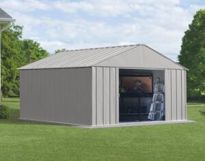 arrow classic metal shed, 12 x 12, flute grey