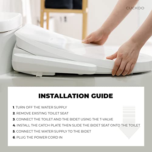 CUCKOO CBT-N1030EW Tankless Electronic Elongated Seats Electric Bidet, White