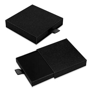 yolev 2 pack jewelry gift boxes cardboard jewelry boxes, 2.9x3.1x0.7inch small gift boxes for bracelets earrings necklaces jewelry gift (black)