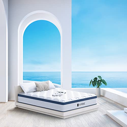 FLEXPEDIC Deep Sleep Twin Mattress 10 Inch Hybrid Premium Pillow Top | Indulge in Luxurious Comfort with Pocket Innerspring System | Made in USA | CertiPUR-US & Oeko-TEX Certified | Delivery in a Box