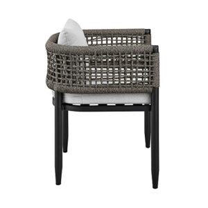 Armen Living Felicia Modern Outdoor Patio Dining Chair, Standard, Black