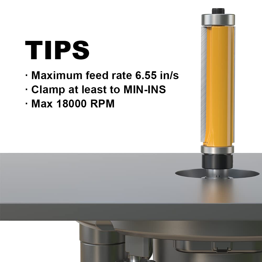 XDENGP 4 PCS Top and Bottom Bearing Flush Trim Router Bits Set 1/2 Inch Shank, 3/4 Inch Cutting Diameter