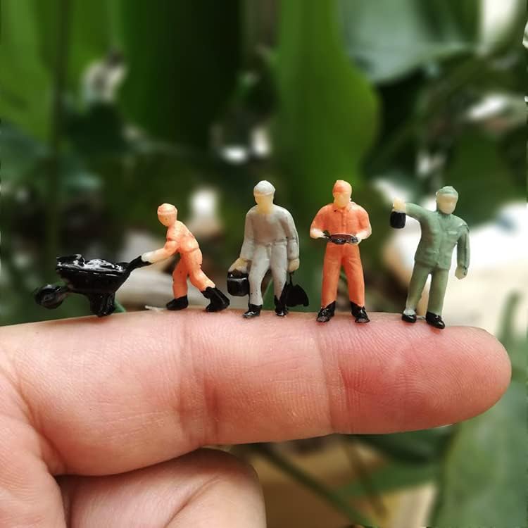 27 Pcs 1:87 Scale Train Track Railroad Worker Model People Figures Set with Rock Basing Kit Miniature Rock Landscape Rocks for Miniature Scenes