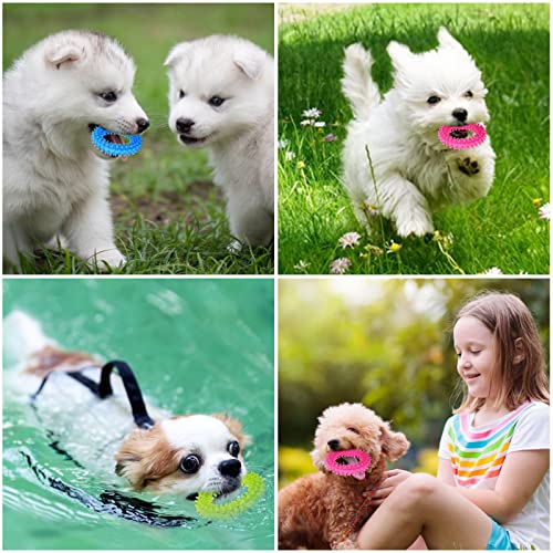 cobee Puppy Teething Chew Toys, 3 Packs Small Dog Puppy Toy Ring 360° Clean Pet Teeth and Soothe Itching Rubber Dog Chew Toy Oral Health Puppy Interactive Chew Toys