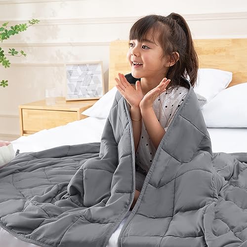 CYMULA Weighted Blanket Kids 10 Pounds (40''*60'' Throw Size) - Cooling Breathable Children Heavy Blankets Summer Winter - Ultra Microfiber Soft Comfort with Glass Beads - Gifts for Boys/Girls