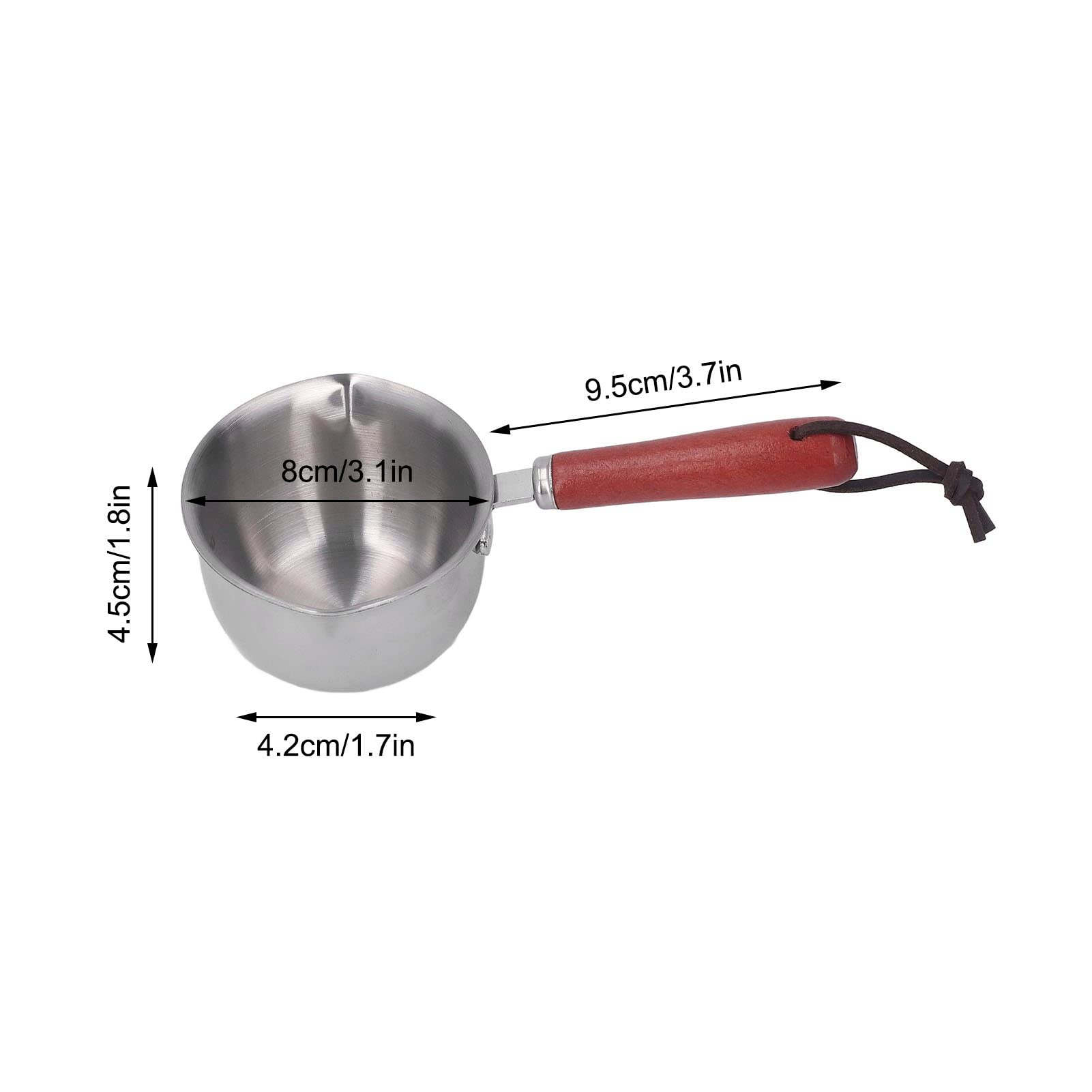 Mini Saucepan, Milk Pot, Milk Coffee Warmer 304 Stainless Steel Mini Melting Pot with 2 Pour Spouts for Heating Milk Melting (120ML)