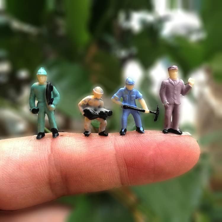 27 Pcs 1:87 Scale Train Track Railroad Worker Model People Figures Set with Rock Basing Kit Miniature Rock Landscape Rocks for Miniature Scenes