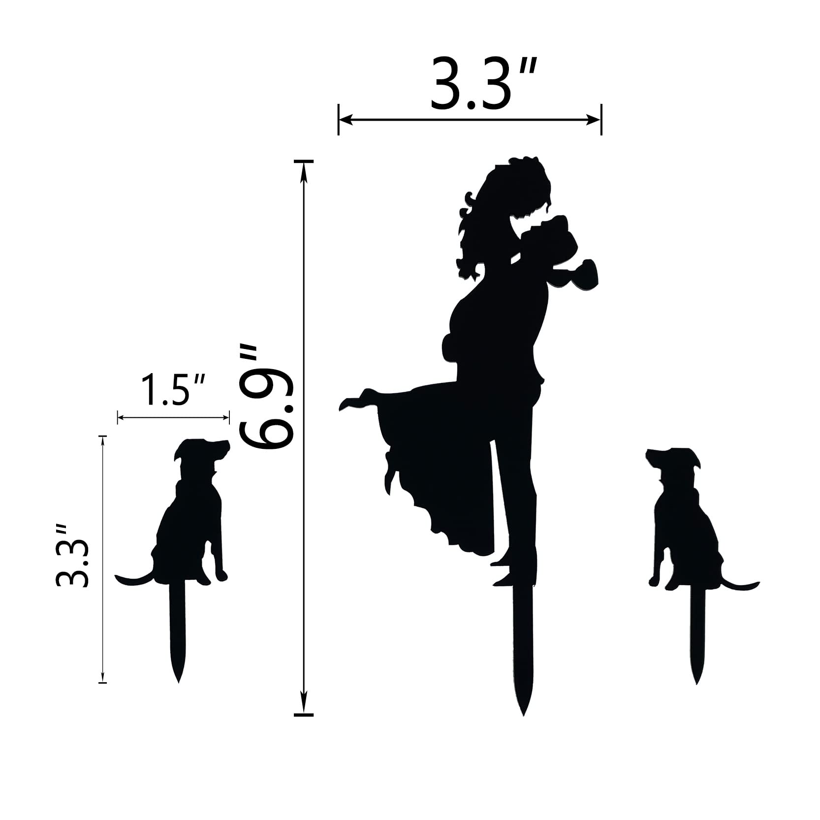 NSHYXXSPY Mr and Mrs Wedding/Engagement/Marriage Cake Topper - Bride Hold Groom with Flowers Besides Two Pet Dogs Silhouette Cake Decoration Supplies