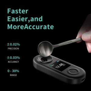 DiFluid R2 Extract Digital Brix Refractometer, Coffee TDS Refractometer, Coffee Concentration Refractometer with OTA Updates DiFluid Café APP, Multi-Test Modes, Range 0-30%, Accuracy 0.03% TDS