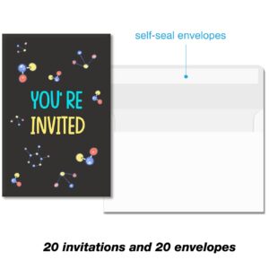 Cute Science Theme Birthday Invitations with Envelopes Set of 20 Experiment Mad Science Party Invites