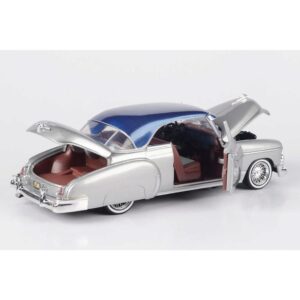 1950 Chevy Bel Air Lowrider Silver Metallic with Blue Metallic Top Get Low Series 1/24 Diecast Model Car by Motormax 79026