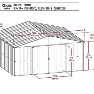 Arrow Classic Metal Shed, 14 x 12, Charcoal