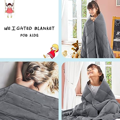 CYMULA Weighted Blanket Kids 10 Pounds (40''*60'' Throw Size) - Cooling Breathable Children Heavy Blankets Summer Winter - Ultra Microfiber Soft Comfort with Glass Beads - Gifts for Boys/Girls