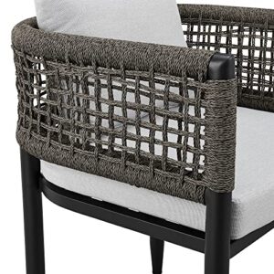 Armen Living Felicia Modern Outdoor Patio Dining Chair, Standard, Black