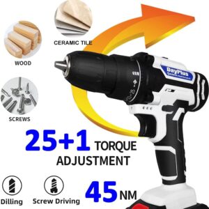 21v Cordless Power Drill Combi Driver Electric Screwdriver Tools Kit,2 Variable Speed 25+1 Torque Setting,29pcs Drill/Driver Bits