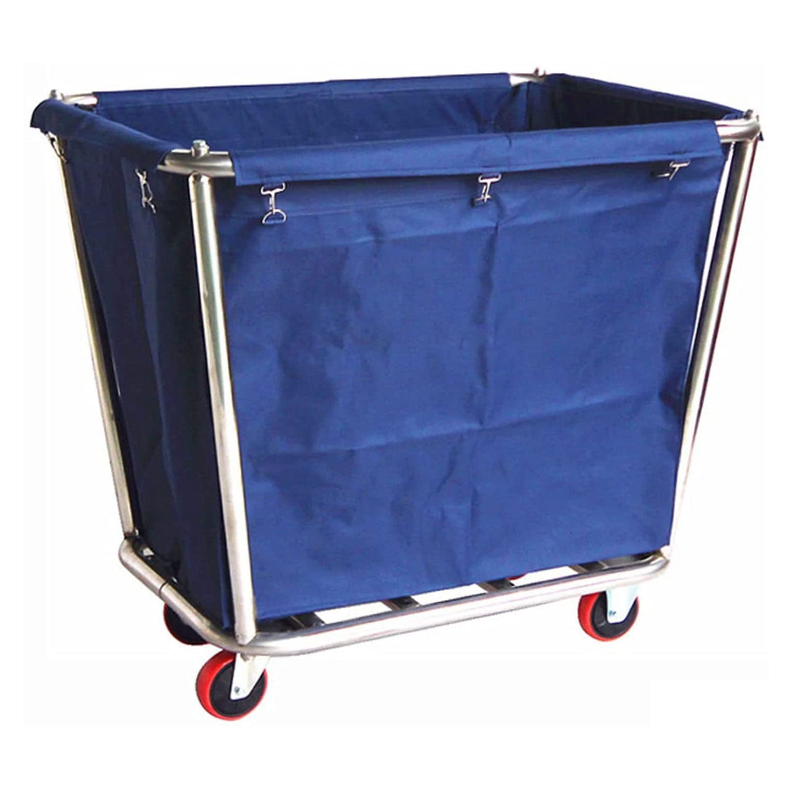 Laundry Cart 10 Bushel,Industrial Commercial Large Rolling Laundry Cart Dirty Clothes Bin with Wheels,Heavy Duty Canvas Hamper,170 LBS Load (Blue - 10 Bushels - 4 Tubes)