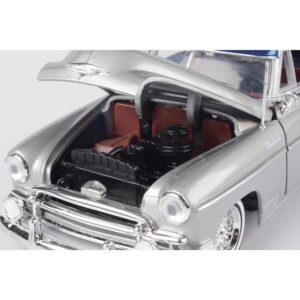 1950 Chevy Bel Air Lowrider Silver Metallic with Blue Metallic Top Get Low Series 1/24 Diecast Model Car by Motormax 79026