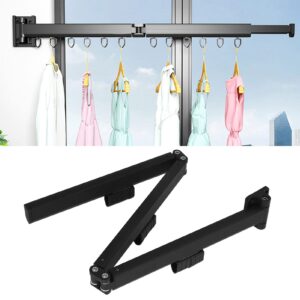 yaogohua Pull-Out Laundry Dryer, 3 Folding Clothes Drying Racks Wall Mounted, Easy to Install Design, Balcony, Mud Room, Bedroom, Pool (Black)