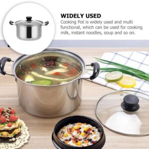 SHERCHPRY Stainless Steel Milk Pot Cooking Pot with Lid Pasta Soup Pot Spaghetti Pot 1.5 Quart Pot French Onion Pot Stainless Steel Cooking Utensils Multifunctional Pot Metal Small Soup Pot