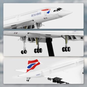 Lose Fun Park 1:200 Scale British Airways Concorde Model Airplane G-BOAG Alloy Diecast Airplane Model Plane Kits for Adults Collection and Gift