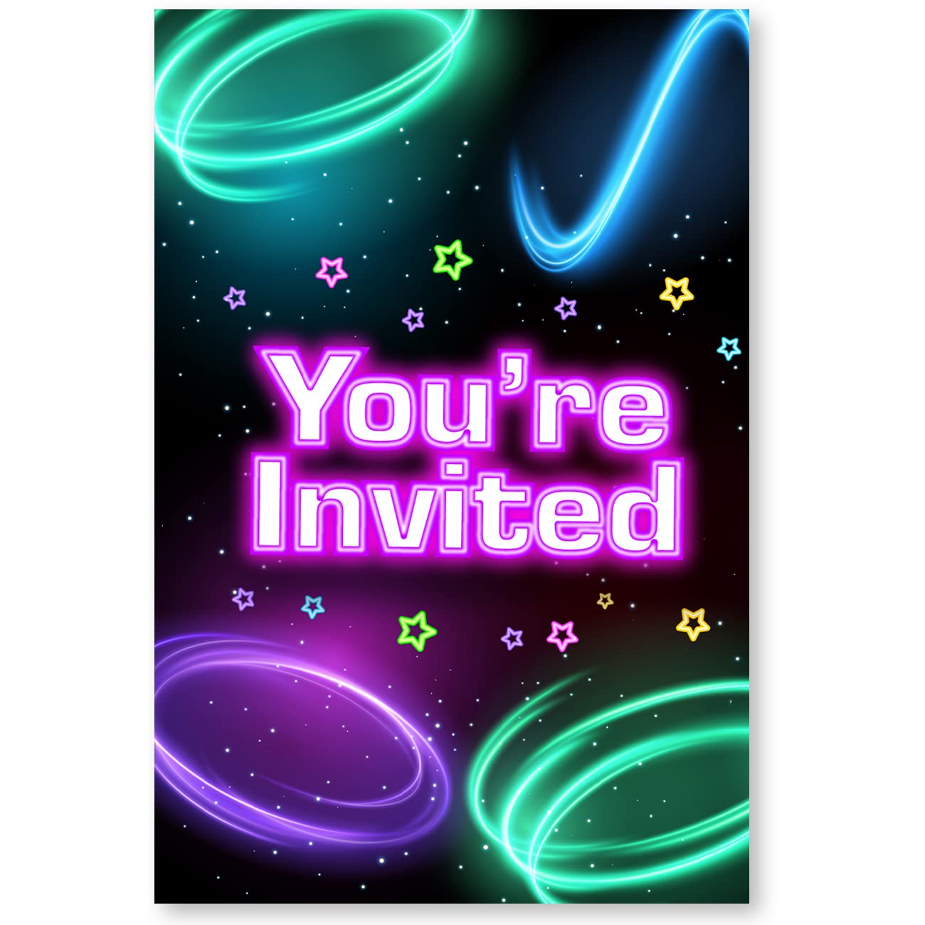 Soiceu Colorful Arcade Birthday Party Invitations with Envelopes Set of 20 Video Games Arcade Birthday Party Invites