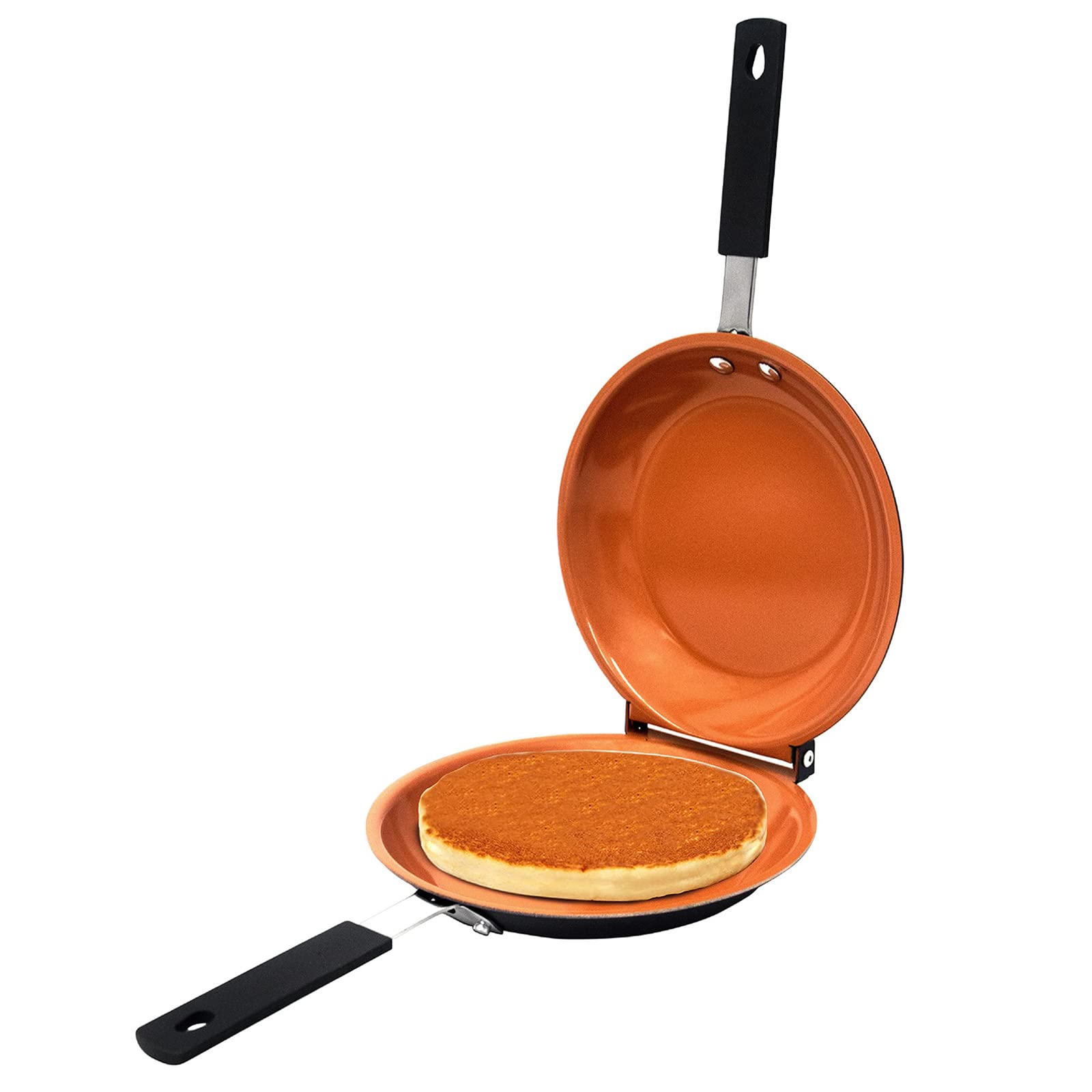 Fonzci Frying Pan Non-Stick, Easy-To-Clean, Double-Sided Flips Design Double Sided Frying Pan Pancake Pan Household Kitchen Cookware