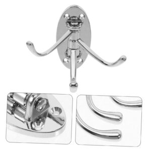 STOBAZA 3pcs Bathroom Hanger Hooks Coat Hooks for Wall Triple Hanging Hooks Swing Arm Hangers Swing Arm Towel Rack Strips Heavy Duty Key Hook Clothing Trident Hook to Rotate