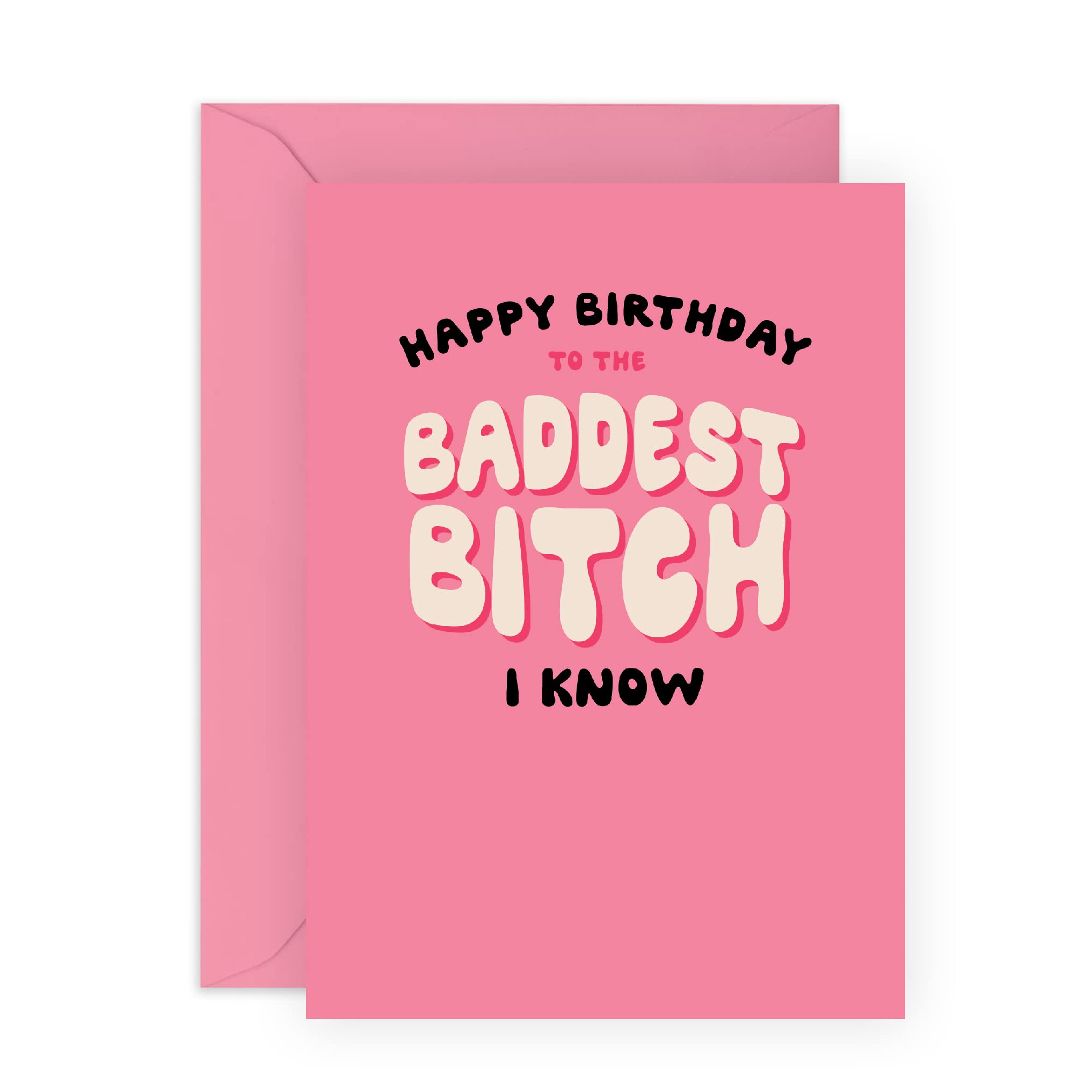 CENTRAL 23 Mom Birthday Card - Best Friend Birthday Cards For Women - 'Baddest Bitch' - Funny Grandma Birthday Card - Aunt Birthday Card - Comes With Stickers