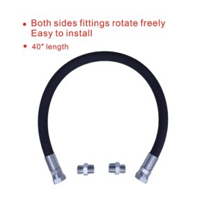 Upgraded Compressor Jumper Hose, High-Temperature 320°F, 3/4" x 40"Length, 3/4" NPT Male Connector, Both Sides Fittings Rotate Freely, 700 PSI