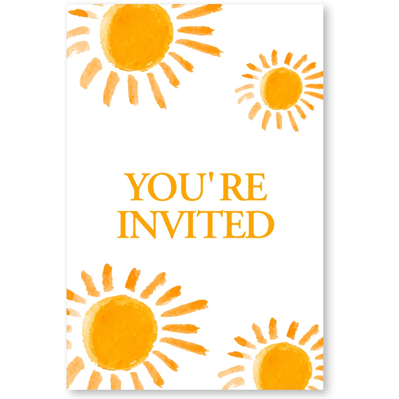 Cute Sunshine First Trip Around the Sun 1st Birthday Party Invitations with Envelopes Set of 20 Boho Sun 1 Year Old First Birthday Party Invites