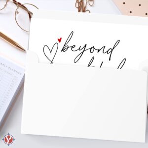 Beyond Grateful – Thank You So Very Much! w/Small Red Heart – Elegant Greeting Cards for Wedding, Christmas, Valentine’s, Bridal Shower, Anniversary – Blank Inside | 4.25 x 5.5” | 10 per Pack