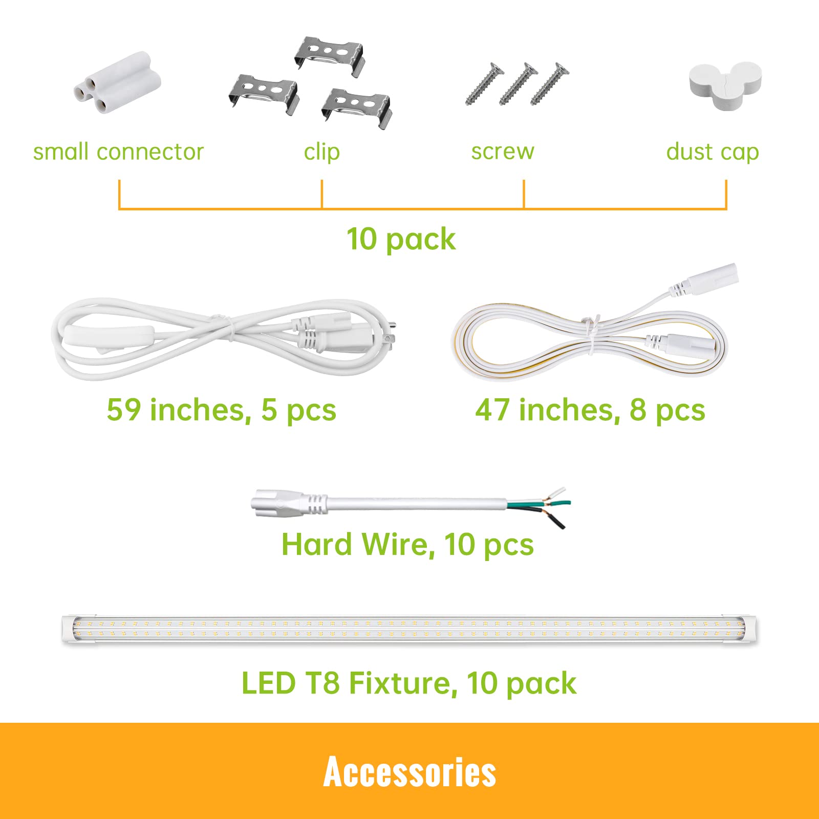 SpeePlant Led Shop Light 8FT 10 Packs, 100W 15000LM 5000K, Linkable 8 Foot Led Shop Lights, Super Bright Led Garage Light, V Shape T8 Led Light Fixture for Workshop, Double Row Led Tube Lights