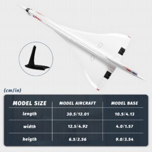 Lose Fun Park 1:200 Scale British Airways Concorde Model Airplane G-BOAG Alloy Diecast Airplane Model Plane Kits for Adults Collection and Gift