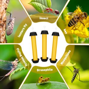 Qualirey Fly Traps for Indoor Outdoor Hanging Fly Stick Sticky Mosquito Trap Fruit Fly Stick Trap Home Insect Fly Sticky Trap, 10 x 2.5 Inches (Yellow,12 Pcs)