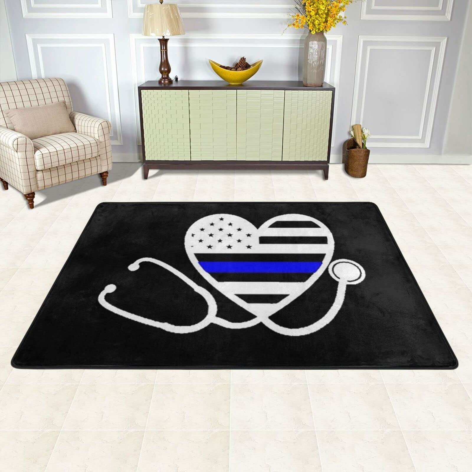 Nurses Police Wife Area Rug Large Size Family Living Room Bedroom Office Area Carpet 72"x48"