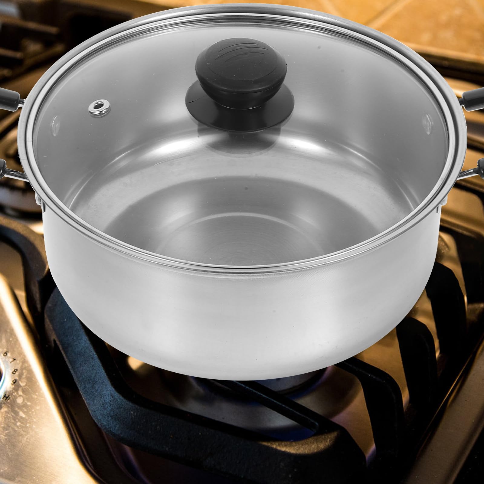 SHERCHPRY Stainless Steel Milk Pot Cooking Pot with Lid Pasta Soup Pot Spaghetti Pot 1.5 Quart Pot French Onion Pot Stainless Steel Cooking Utensils Multifunctional Pot Metal Small Soup Pot