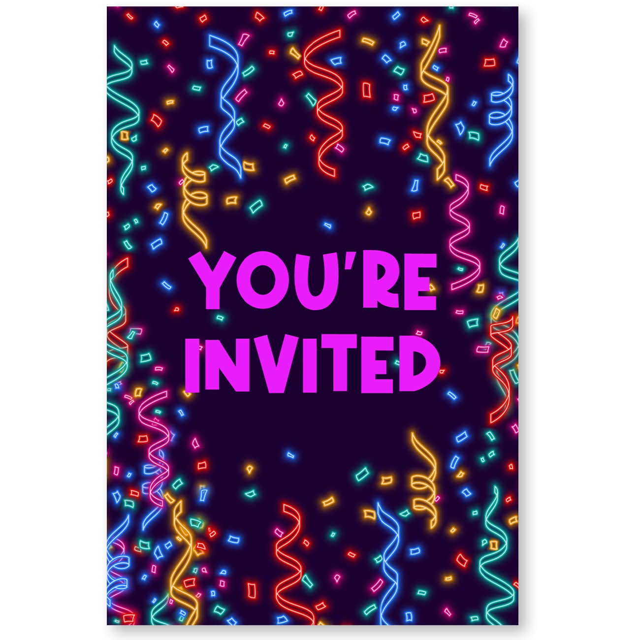 Soiceu Colorful 90s Birthday Party Invitations with Envelopes Set of 20 Back to the 90's Dance Party Invites