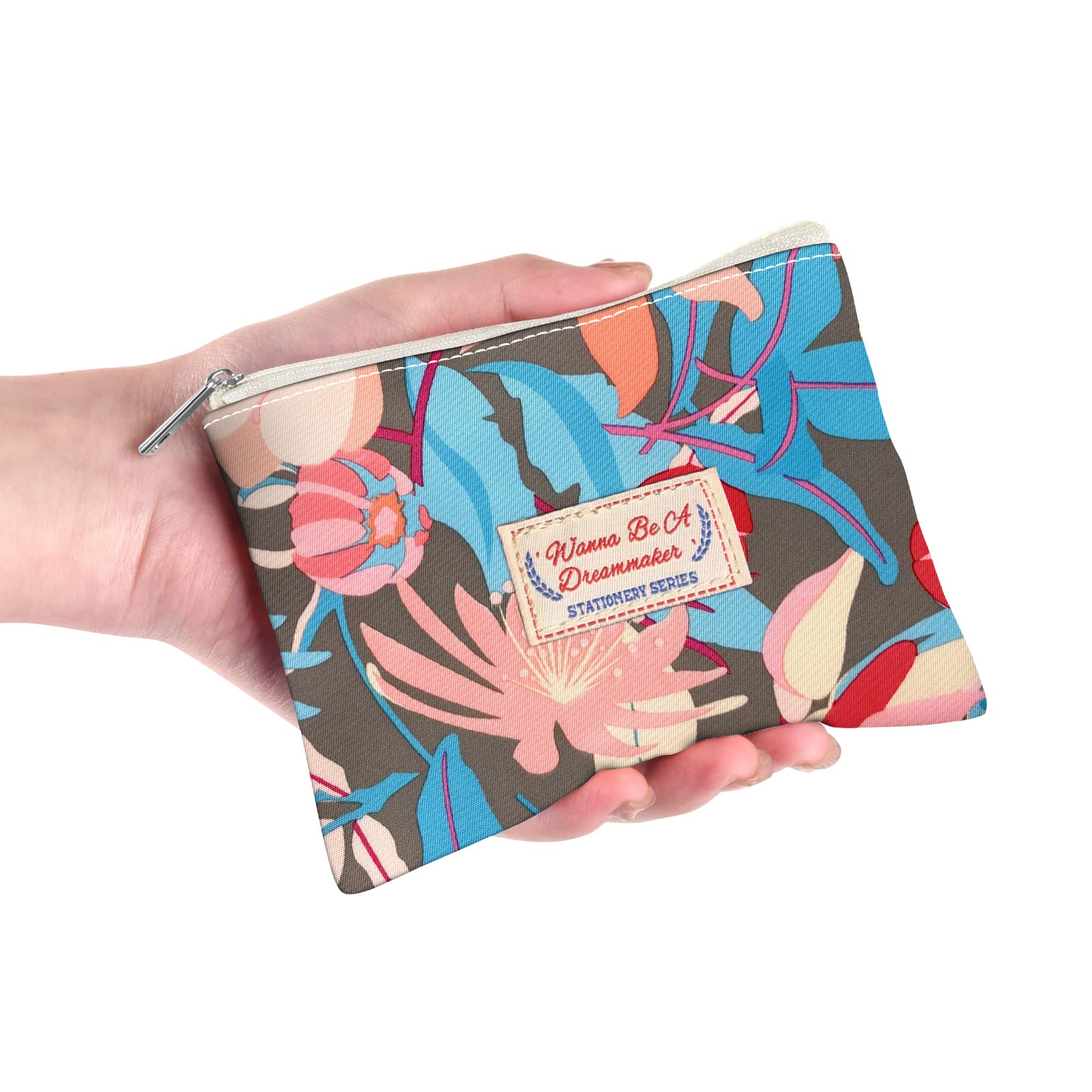 E-WEICHEN Large Capacity Pencil Case Cute Pencil Pouch Soft Pencil Bag - Can Hold 60 Pencils or 30 Markers - With Small Zipper Organizer, Portable Travel Gifts Multifunctional Bag Set datura flower