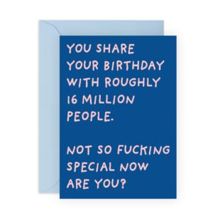 central 23 rude birthday cards for women or men - sarcasm - humor - banter - funny birthday card for him or her - comes with stickers