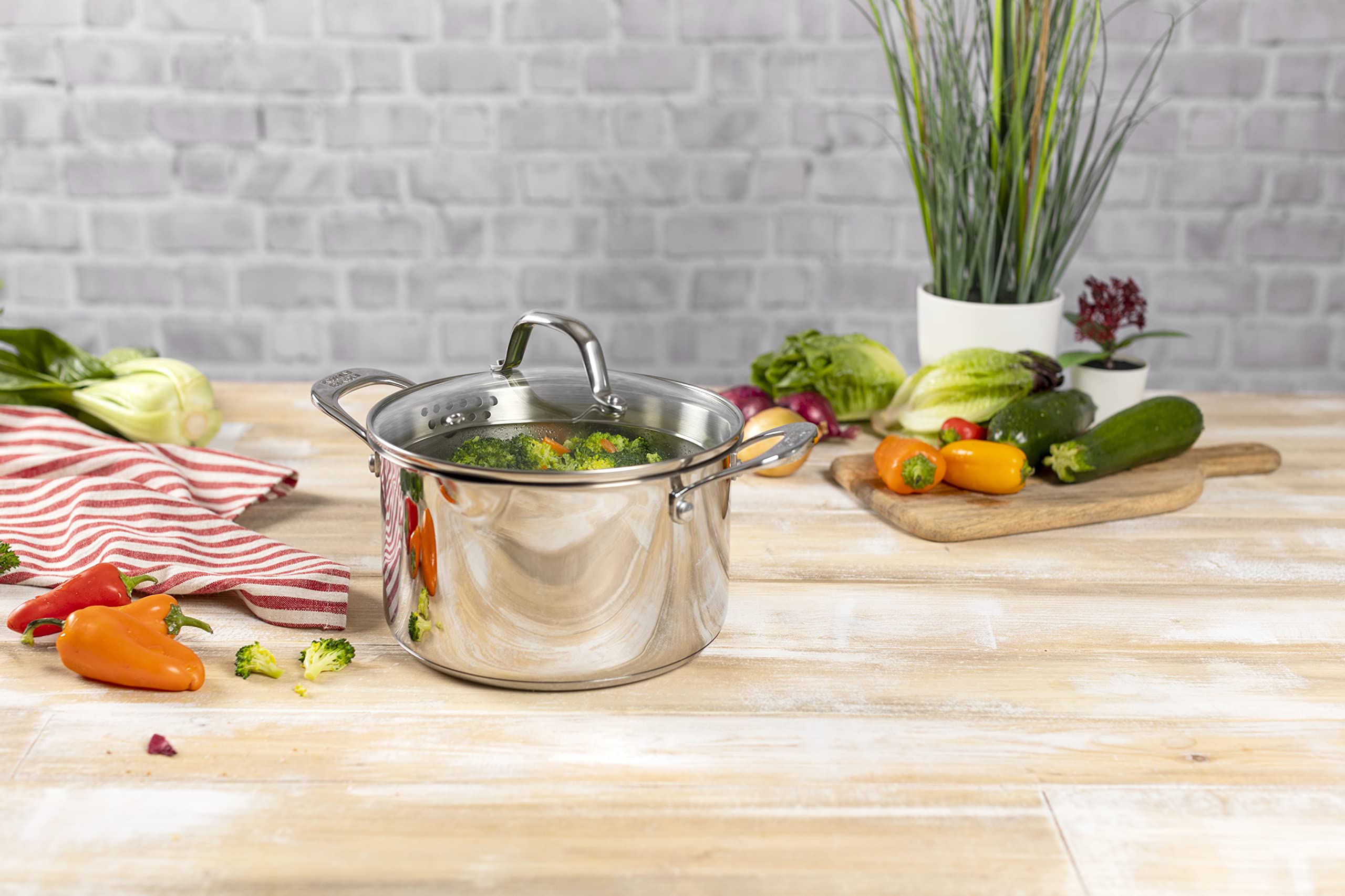 KUHN RIKON Allround Plus Stainless Steel Cooking Pot 3.7 L Diameter 20 cm