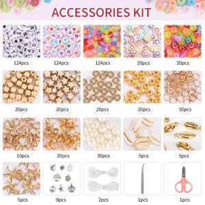 QUEFE 15000 Clay Beads Bracelet Making Kit, 144 Colors 6 Boxes Friendship Bracelet Charm Concert Bracelets Merch Flat Beads, Polymer Heishi Beads for Jewelry Making, for Crafts Christmas Gifts