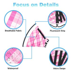 INKZOO Dog Cone Collar for After Surgery, Soft Pet Recovery Collar for Dogs and Cats, Adjustable Cone Collar Protective Collar for Large Medium Small Dogs Wound Healing (Pink Plaid, X-Large)